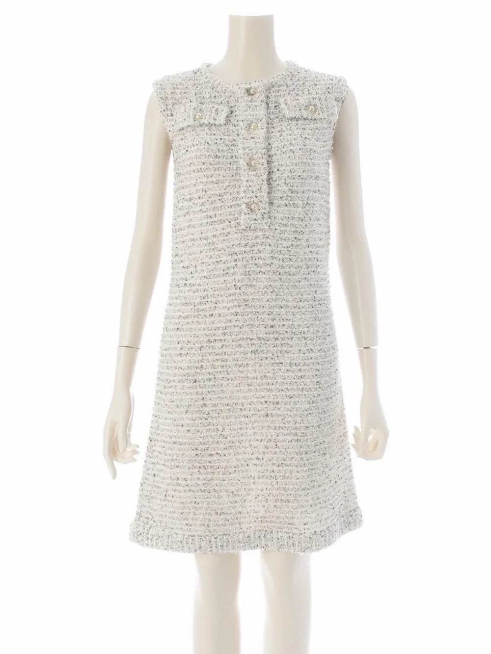 CHANEL Seoul CC Buttons Lesage Tweed Dress / Size EU36